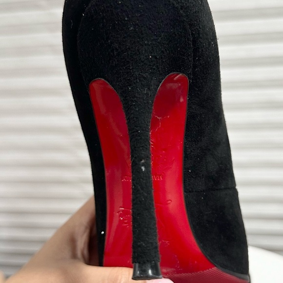 🌺CHRISTIAN LOUBOUTIN🌺 Black Suede Bijoux Booties Size: 35.5 - Picture 9 of 14